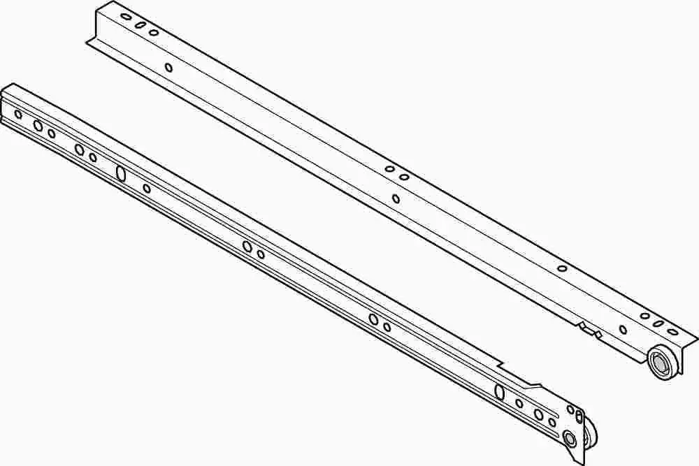 Drawer Slides 20" Self Closing 1