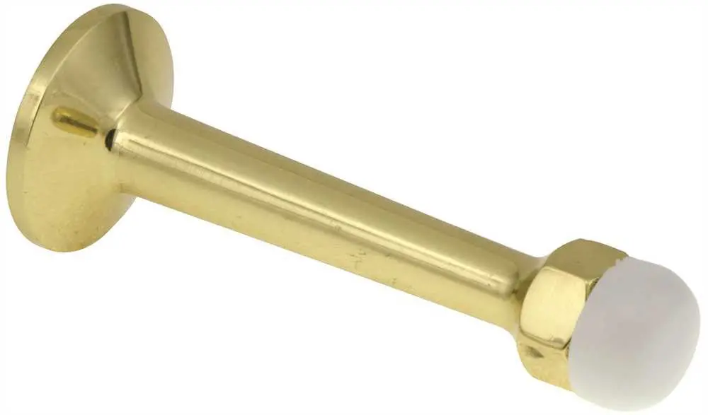 Commercial Door Stop, Rigid, Brass, 3-1-4 In. 1