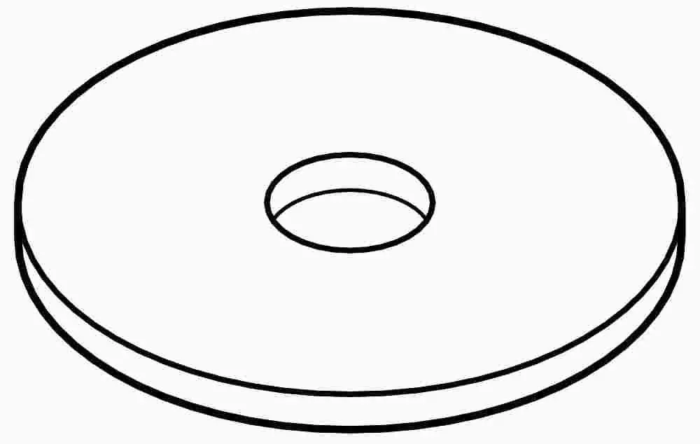 Fender Washers 1-4 In. X 1 In., 100 Per Pack 1