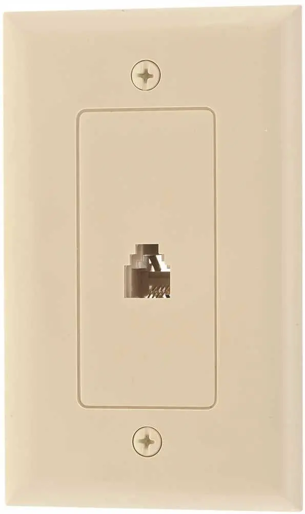 Phone Jack Modular With Wall Plate 1 Piece Ivory 1