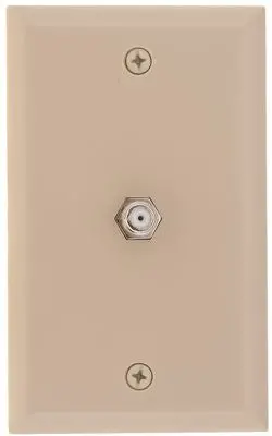 Connector Wall Plate F Style Jack Catv Ivory 1