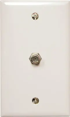 Connector Wall Plate F Style Jack Catv White 1