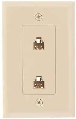 Phone Jack Modular With Wall Plate 1 Piece Ivory 1