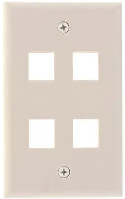 Wall Plate Keystone 4 Port White 1