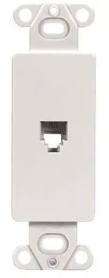 Phone Jack Decorator Style 4 Convertor Less Plate White 1