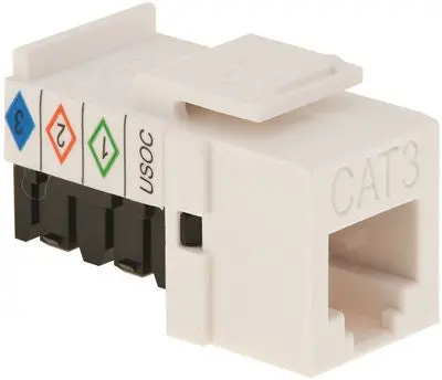 Jack Keystone Style Cat 3E Tia-Eia 568-A-5 White 1