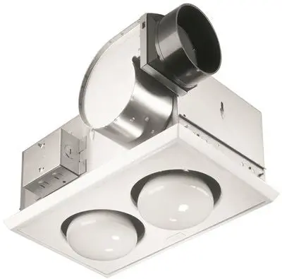 Ceiling Bath Vent And Heat 500 Watt Use 2-250W Br40 Not Included White 1