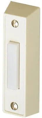 Door Bell Rectangular Unlighted Button 2-7-8 In. H X 7-8 In. W White 1
