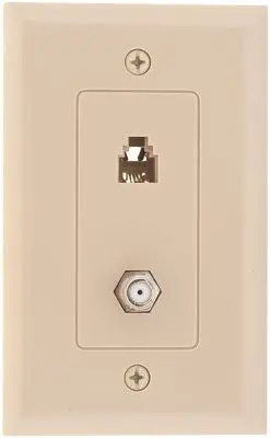Telephone Jack And F Connector Decorator Ivory 1