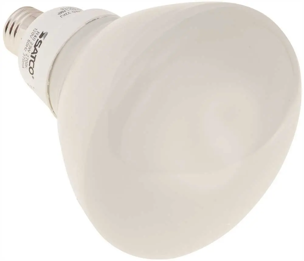 Satco&Reg; Compact Fluorescent Flood Lamp, R30, 15 Watts, 120 Volts, 2700K, 82 Cri, Medium Base 1