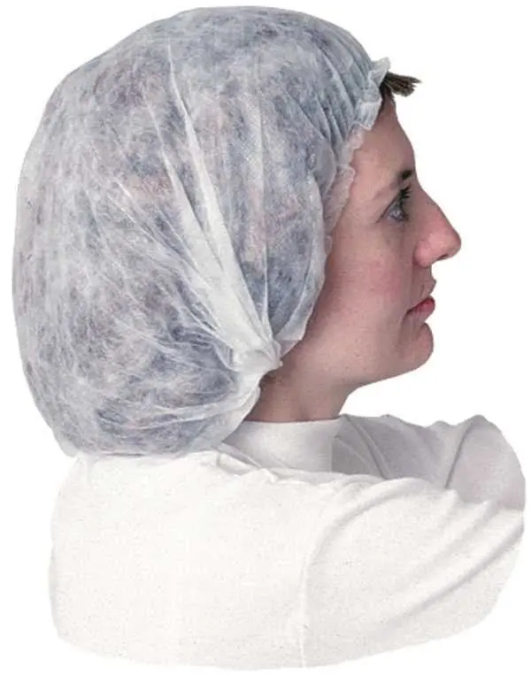 Bouffant Cap, White, 24 In., Non-Woven 1