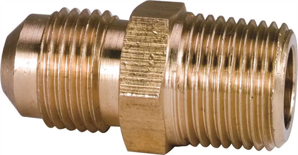 Proplus&Reg; Brass Flare Long Thread Connector, 3-8 In. Flare X 3-8 In. Mip 1