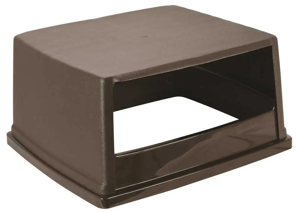 Glutton&Reg; Hooded Trash Can Top Without Doors, Brown, 13X26-6-10X23 In. 1
