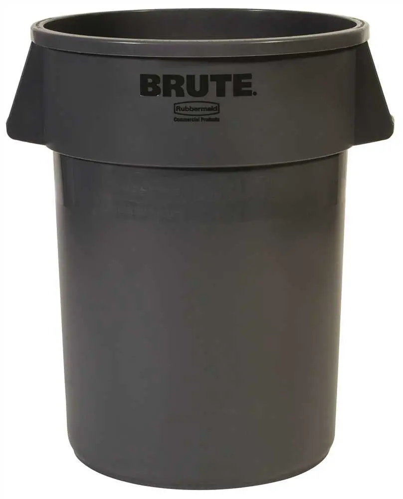 Brute&Reg; Heavy-Duty Round Trash Can Round Without Lid, Gray, 32 Gallons 1