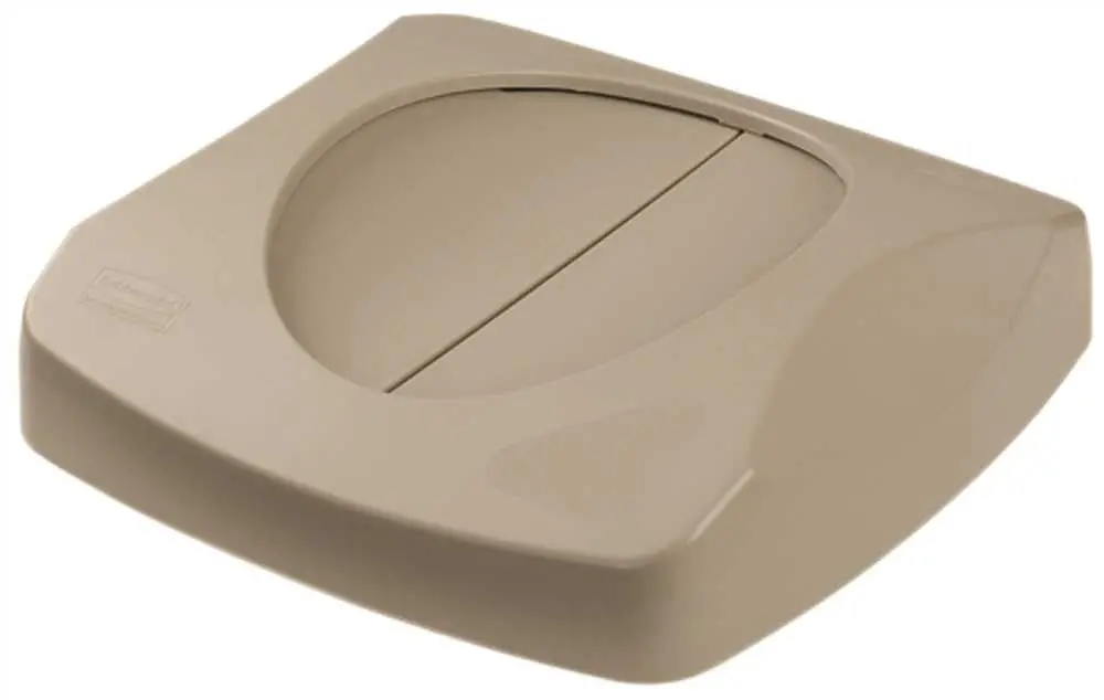 Untouchable&Reg; Square Swing-Top Trash Can Lid For Untouchable&Reg; 23-Gallon Containers, Beige, 16X4" 1