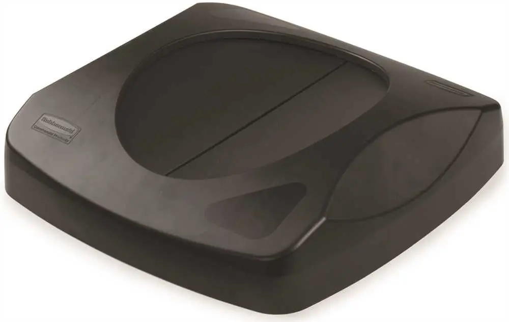 Untouchable&Reg; Square Swing-Top Trash Can Lid For 23-Gallon Containers, Black, 16X4" 1