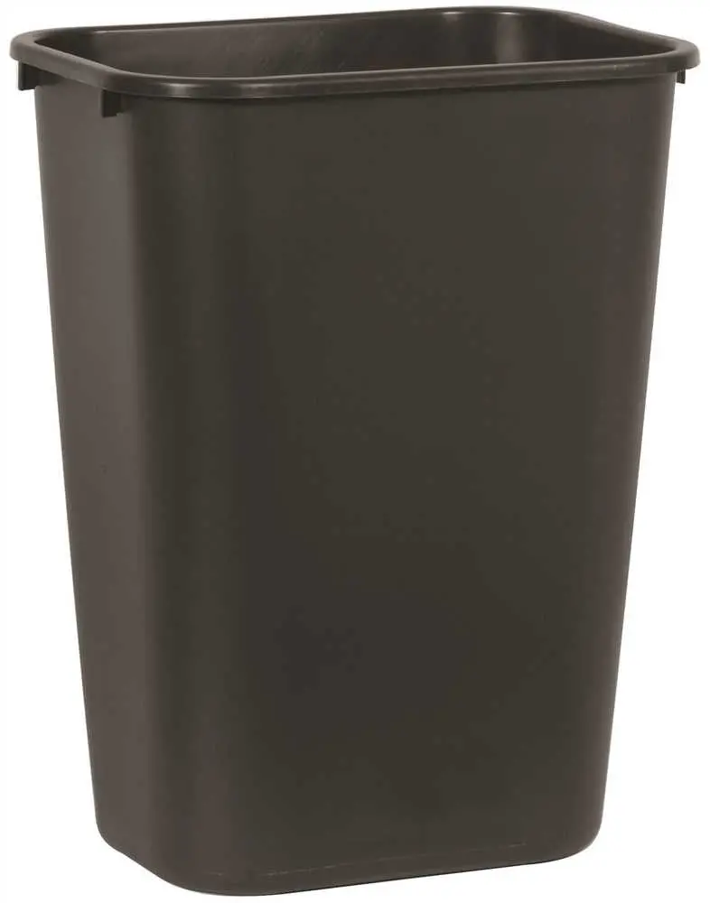 Rubbermaid&Reg; Commercial Desk-Side Trash Can, Black, 41-1-4 Quarts 1
