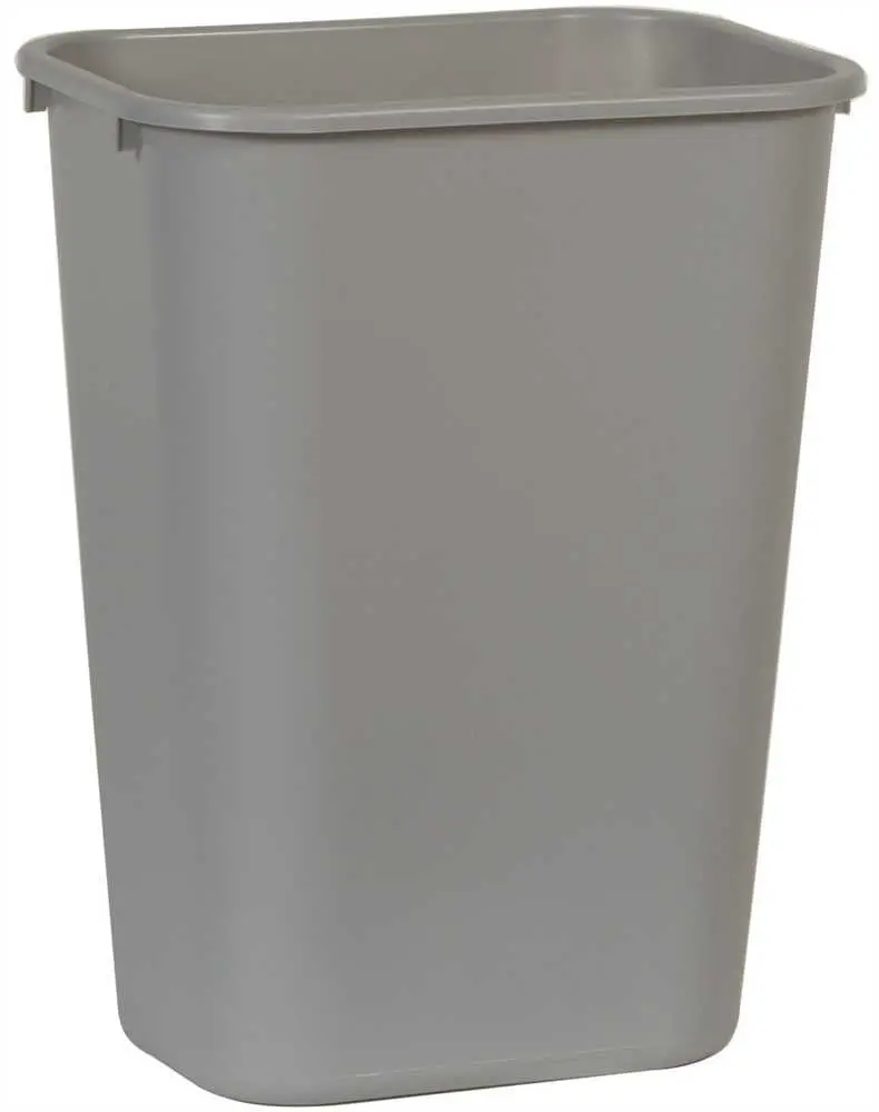 Rubbermaid&Reg; Commercial Desk-Side Trash Can, Gray, 41-1-4 Quarts 1