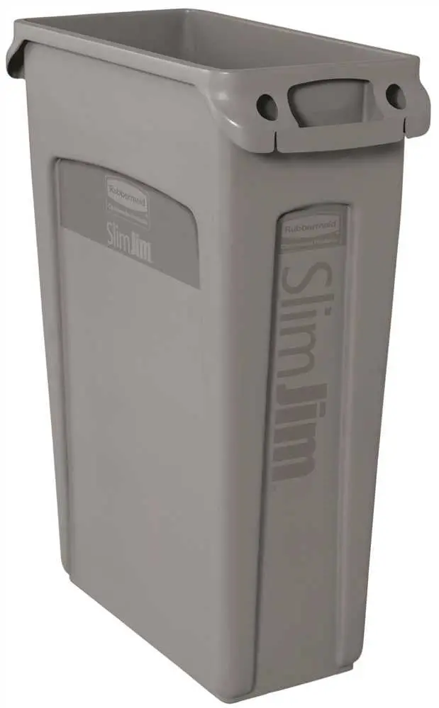 Slim Jim&Reg; Trash Can With Venting Channels, Gray, 23 Gallons 1
