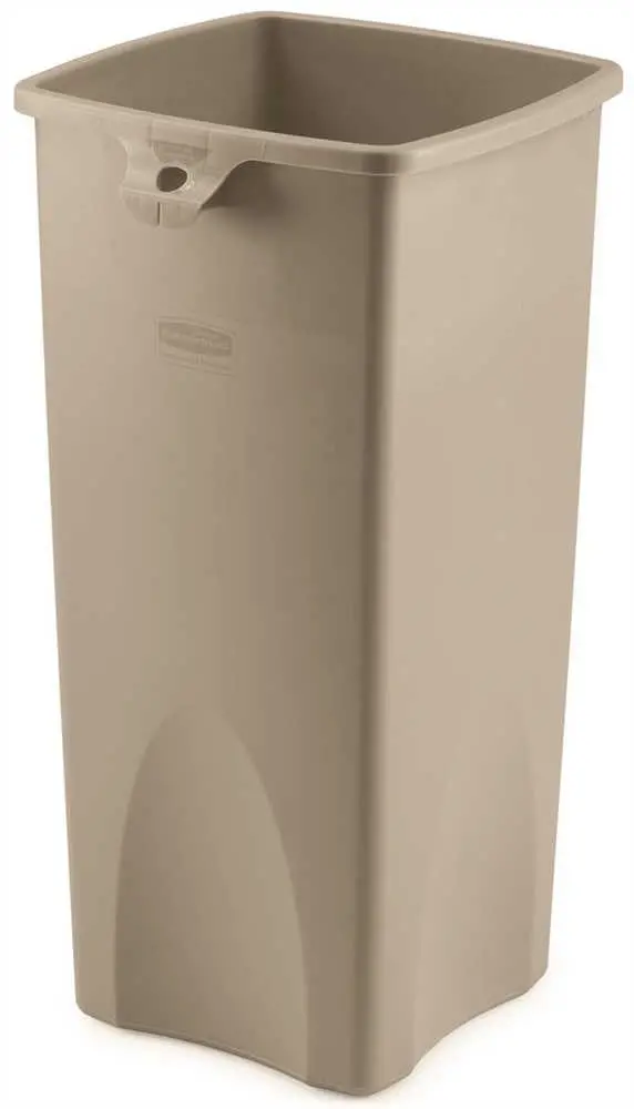 Untouchable&Reg; Square Trash Can, Beige, 23 Gallons 1