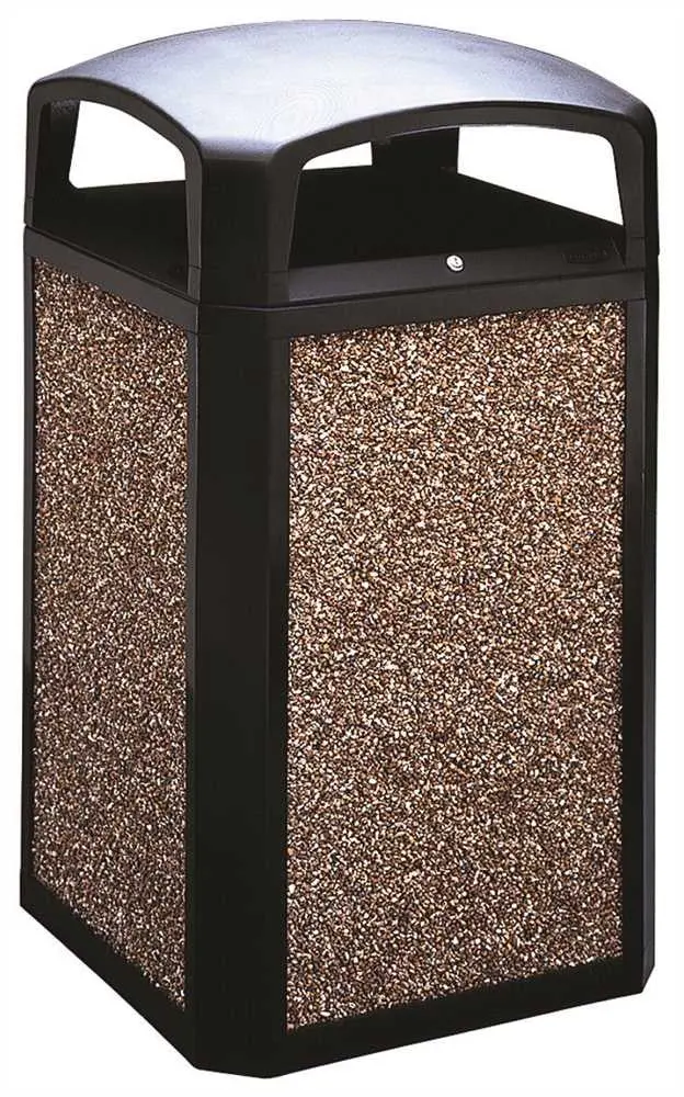 Landmark Series&Reg; Classic Trash Can With Dome-Top Frame And Rigid Liner, Sable, 50 Gallons 1