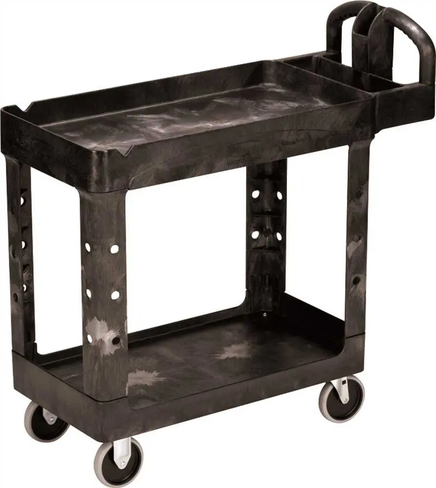 Utility Cart 2-Shelf Black 1