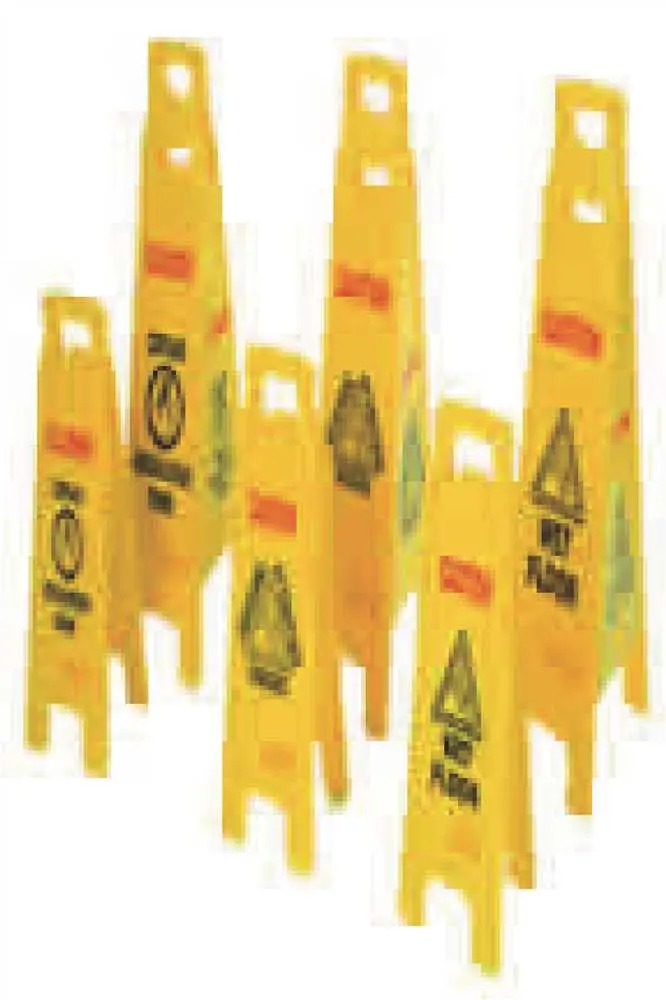 Floor Sign "Caution Wet Floor" 4-Sided Yellow 1