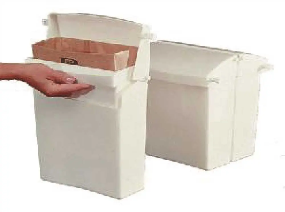 Rubbermaid Sanitary Napkin Receptacle With Rigid Liner White 1