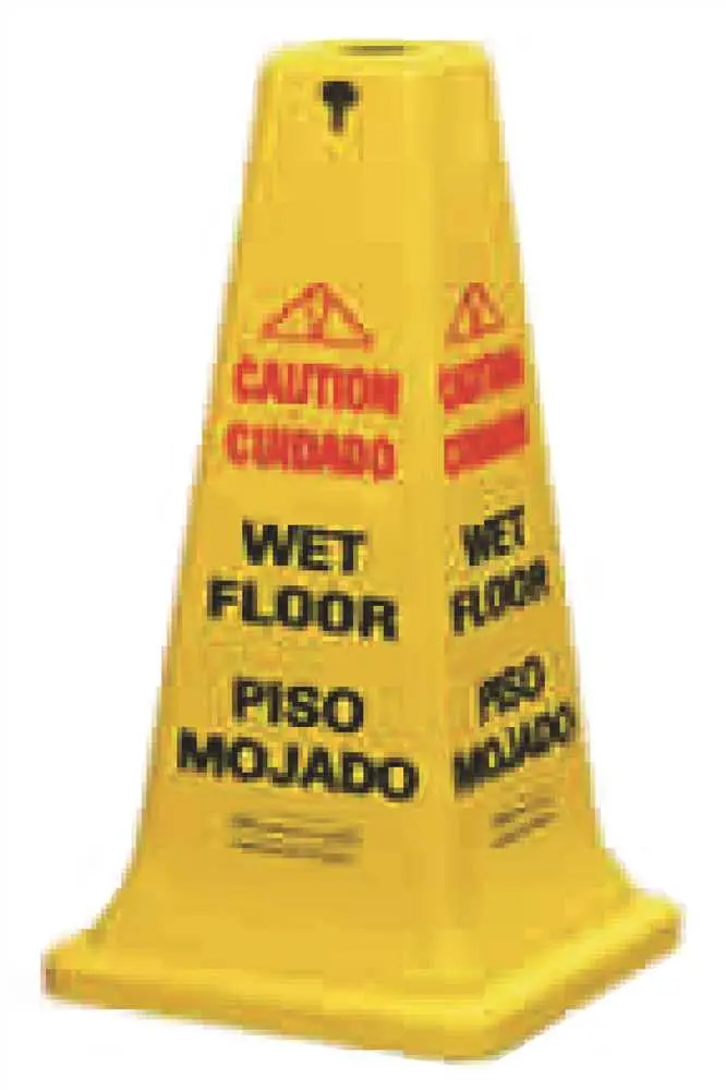 Safety Cone Multi-Lingual "Caution" Imprint Yellow 1