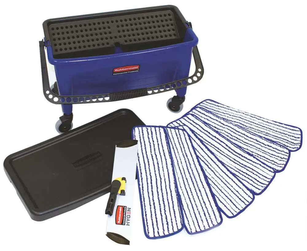 Rubbermaid&Reg; Commercial Finish System Microfiber Pads, Frame, And Bucket 1