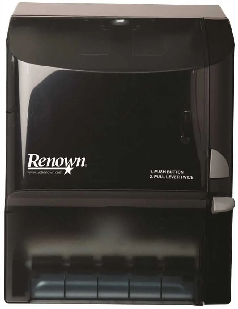 Renown&Reg; Button Lever Roll Towel Dispenser Black Translucent For 7.5" Wide Towels 1