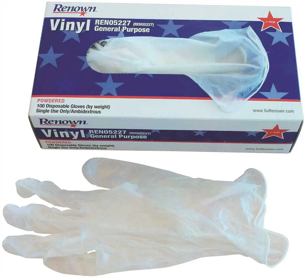 Renown&Reg; Ambidextrous Powdered General Purpose Vinyl Gloves, Extra-Large, 4 Mil, 100 Gloves Per Box 1