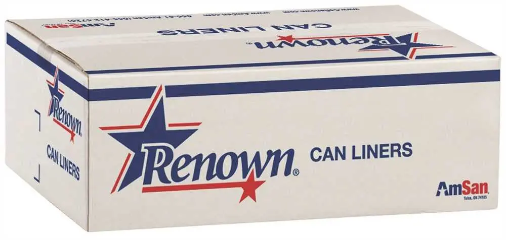 Renown&Reg; Can Liner 40X46 45Gl 1.25Mil Black 20-Rl 5Rl-Cs 1