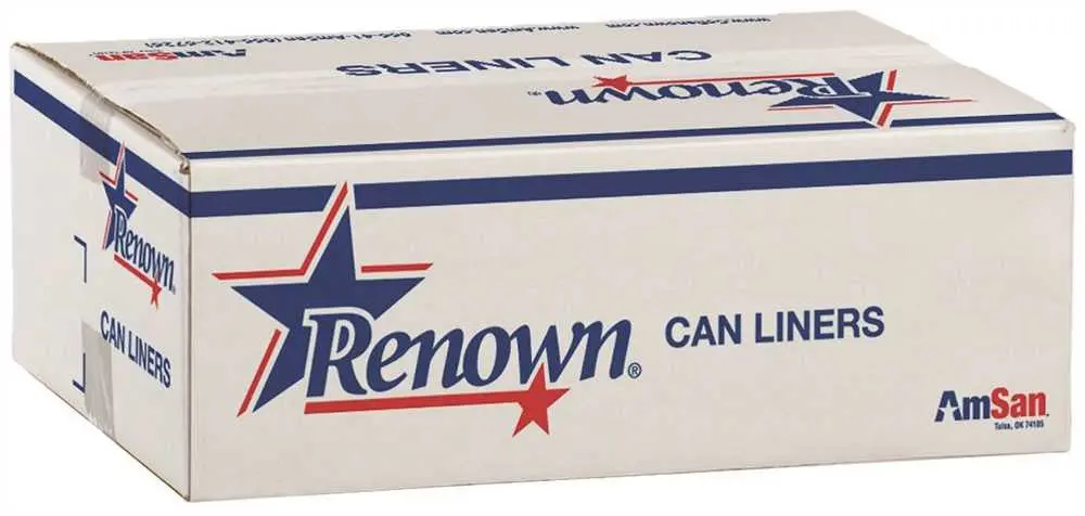 Renown&Reg; Can Liner 43X47 56Gl 1.5 Mil Black 10-Rl 10Rl-Cs 1