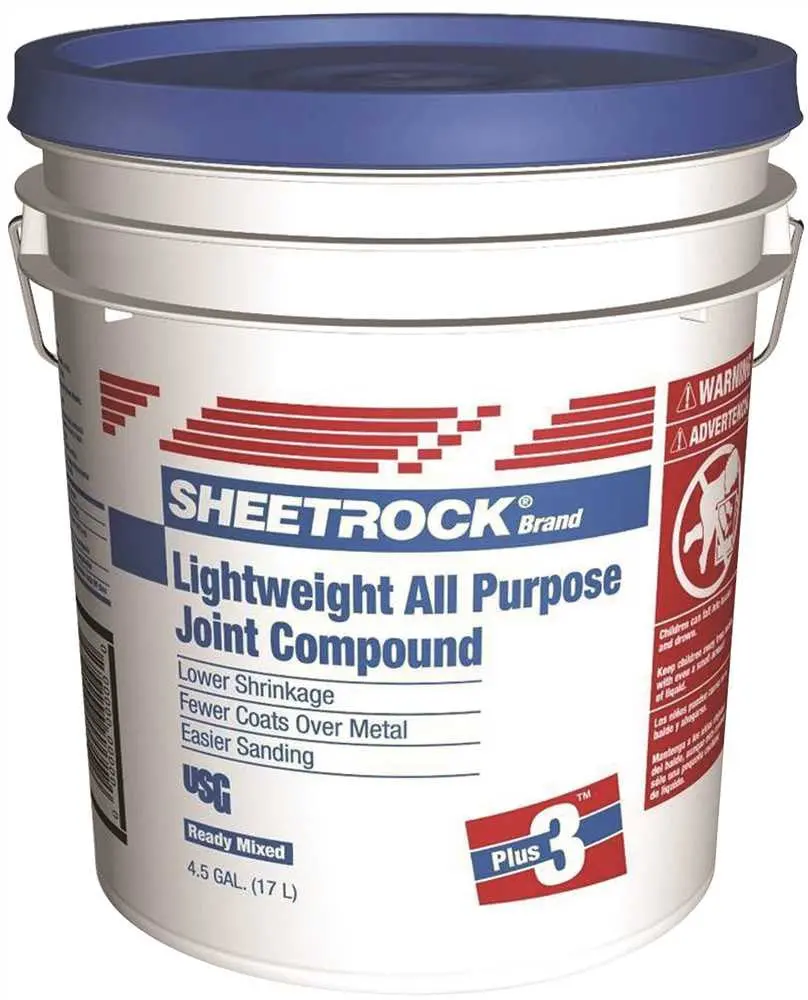 Sheetrock&Reg; Plus 3 Lightweight All Purpose Wallboard Joint Compound, Ready-Mixed, 4.5 Gallon 1