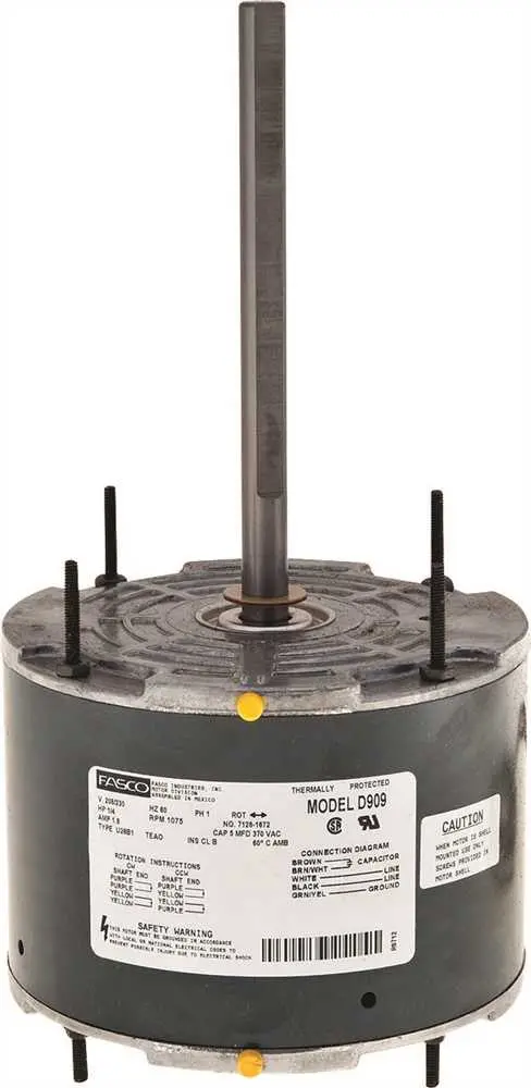 Fasco&Reg; Totally Enclosed Condenser Fan Motor, 5-5-8 In., 208 - 230 Volts, 1.8 Amps, 1-4 Hp, 1,075 Rpm 1
