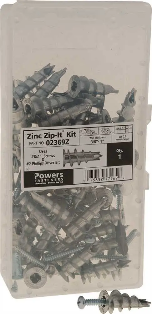 Zip-It&Reg; Metal Wall Anchors Kit 1
