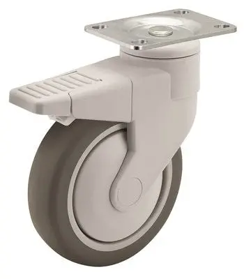 Plastic Caster, Nylon, 5 In., Swivel, 220 Lbs Capacity 1
