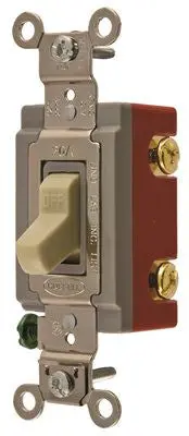 Switch Industrial Grade 2 Pole 20 Amp 120-277 Volt Ivory 1