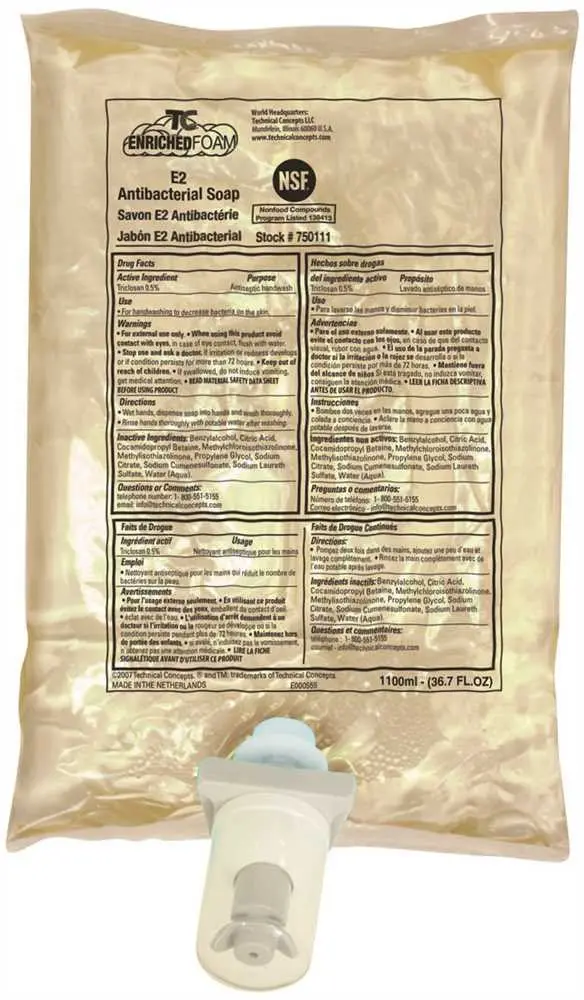 Rubbermaid Commercial&Reg; E2 Antibacterial Foam Hand Soap Refill, 1,100 Ml 1