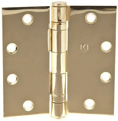 Hager Full Mortise Ball Bearing Temp Hinge, 4-1-2 In. X 4-1-2 In., Brass, 3-Pack 1