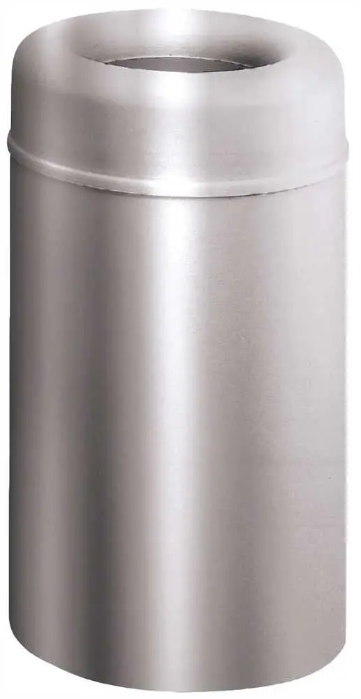 Crown Collection Open-Top Trash Can, Satin Aluminum, 30 Gallons 1