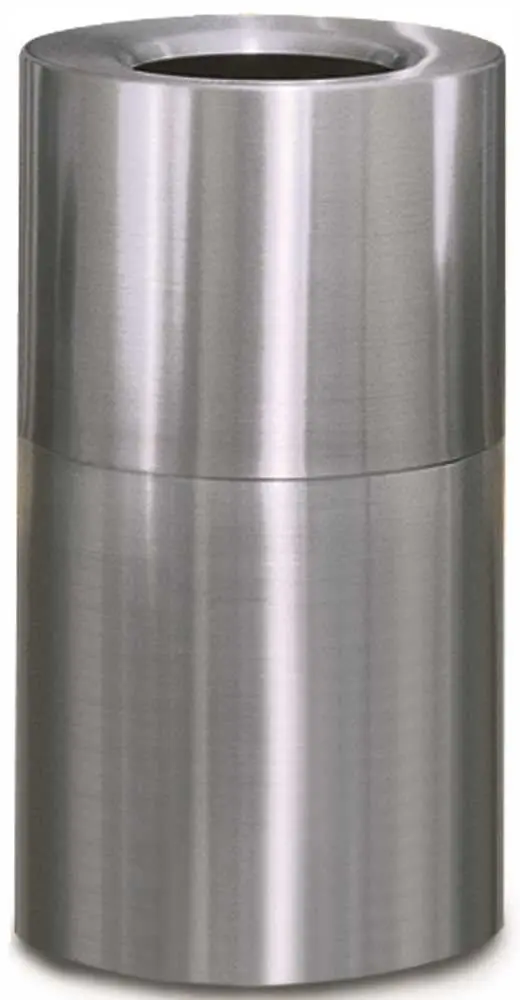 Crown Collection Open-Top Trash Can, Satin Aluminum, 35 Gallons 1