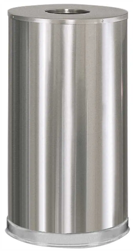 Atrium&Reg; Open-Top Trash Can, Stainless Steel, 16 Gallons 1