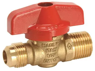 Gas Ball Valve 3-8" Flare X 1-2" Mpt Aga 1