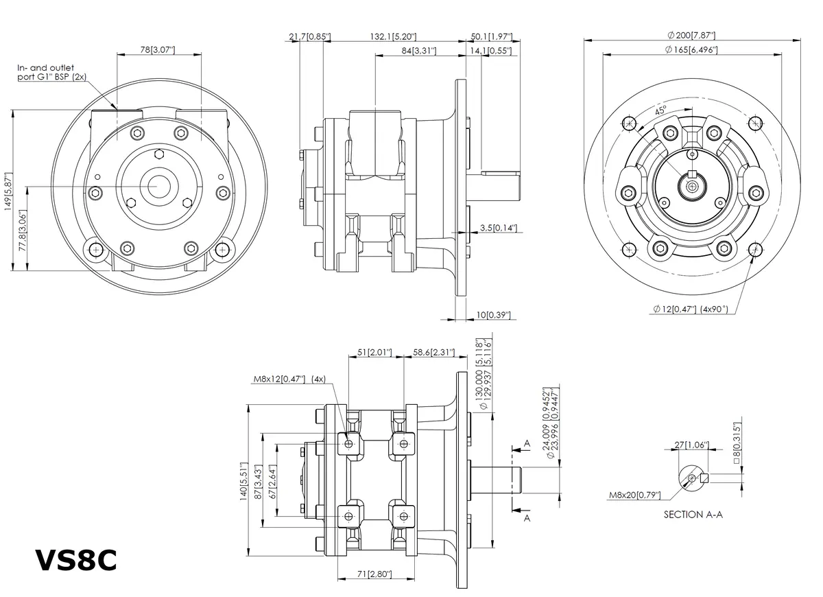 V8 - Vane Air Motor (5.4Kw) 15