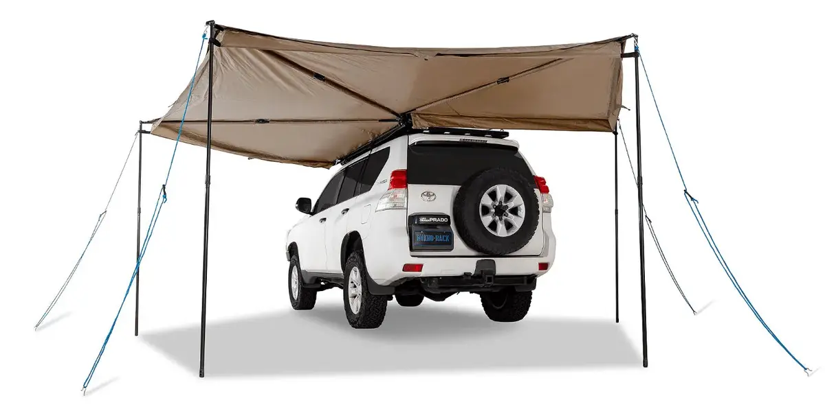 Auvent Circulaire 270° Rhinorack Batwing 2.5M (Version Gauche) - Avec Fixations Stow It 1