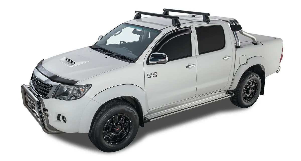Kit 2 Barres De Toit Heavy Duty Noire 1375Mm Série 2500 Toyota Hilux Vigo 2005-2015 - Rhino-Rack 1