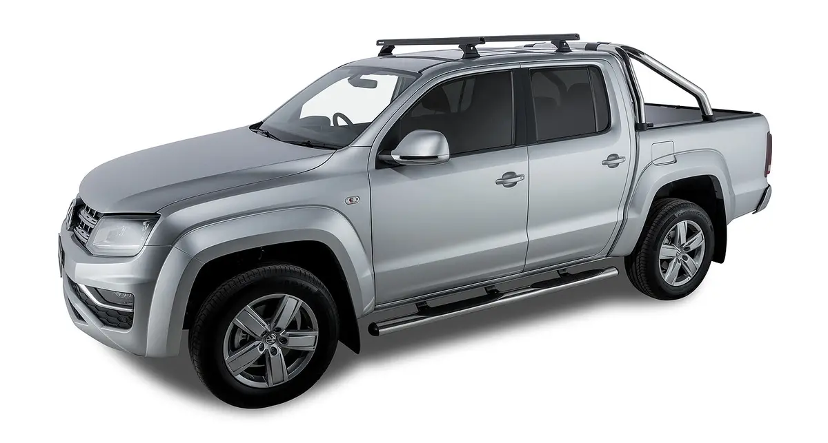 Kit 2 Barres De Toit Noire 1375Mm Heavy Duty Avec Pieds Rch Volkswagen Amarok 2H 2011-2023 - Rhino-Rack 1