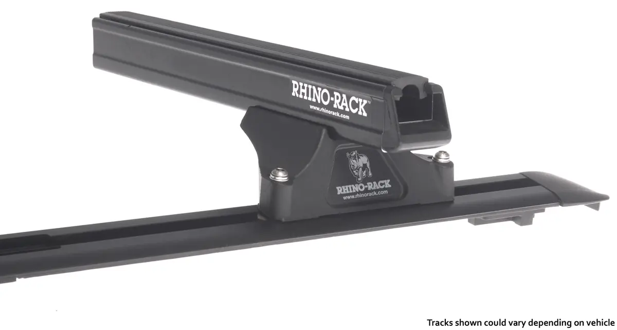 Kit 2 Barres De Toit Noire 1375Mm Heavy Duty Rltp Trackmount Land Rover Discovery 3 & 4 2005-2017 - Rhino-Rack 1